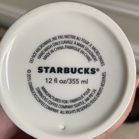 2015 Starbucks Ceramic Travel Mug 12oz World Map Sherlby Kregel Tumbler - Picture 7 of 8